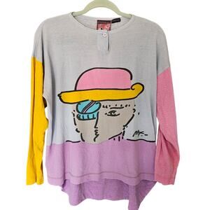 Vintage Distressed 80s Art Peter Neo Max Zero Megalopolis 1987 T-shirt S